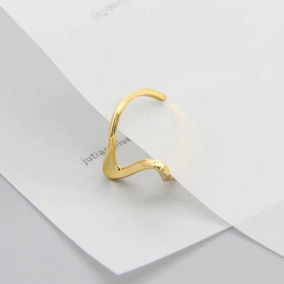 *NEW Gold/Sterling Silver Wave Adjustable Ring - Picture 7 of 11